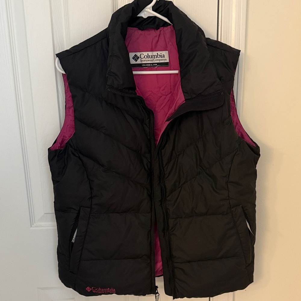 Columbia Black Vest with Pink Lining